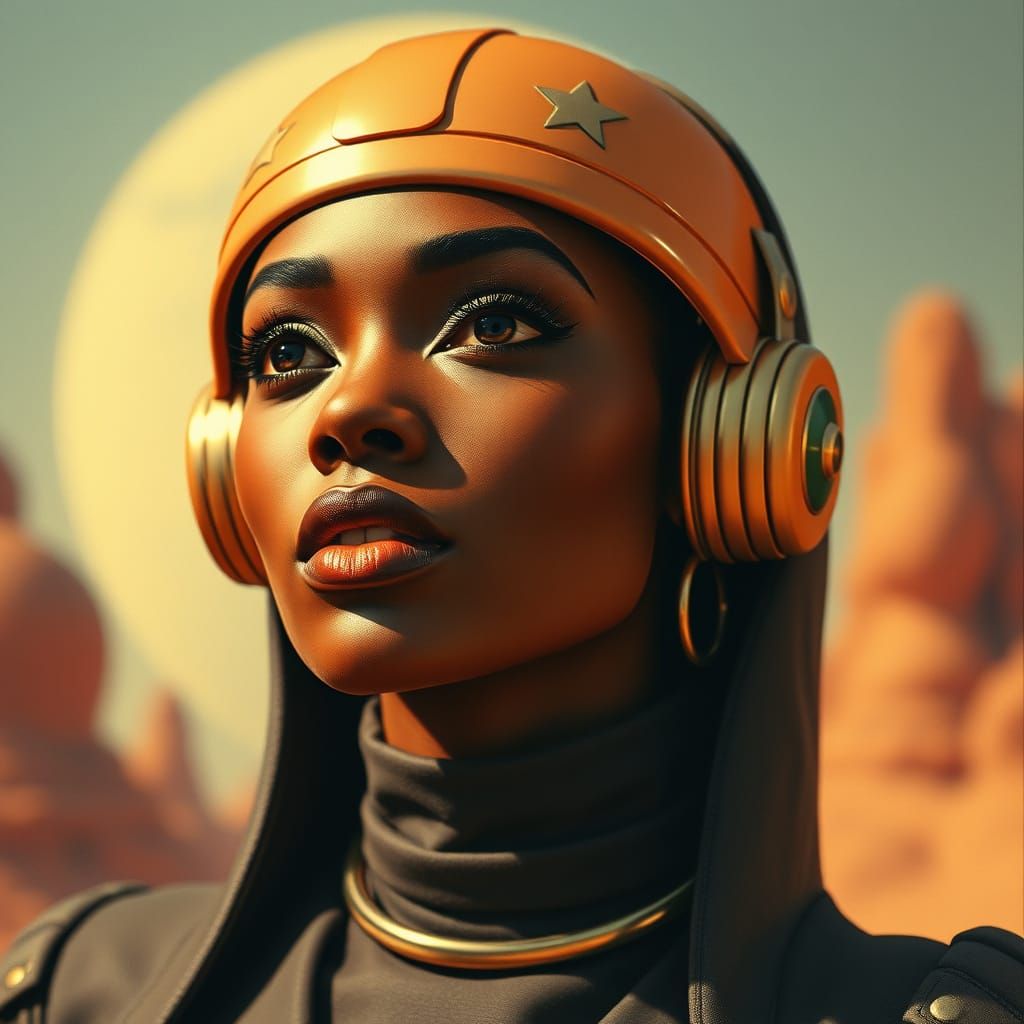 1950s Sci-Fi Portrait of an African Woman