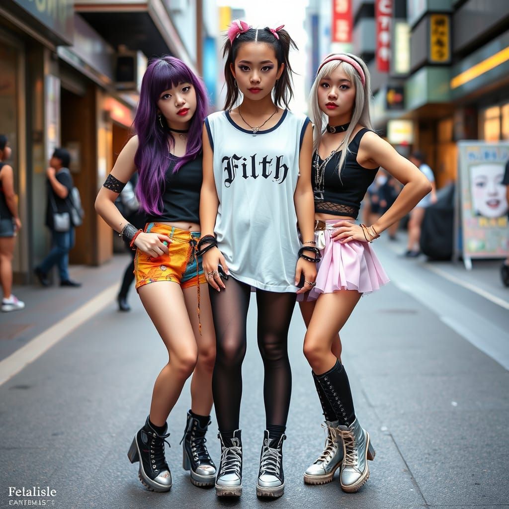 Edgy Punk Fashionistas in Tokyo