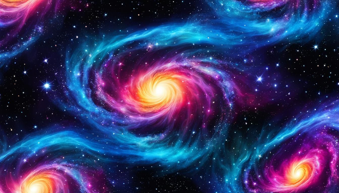 Vibrant Cosmic Galaxy Seamless Pattern Wallpaper