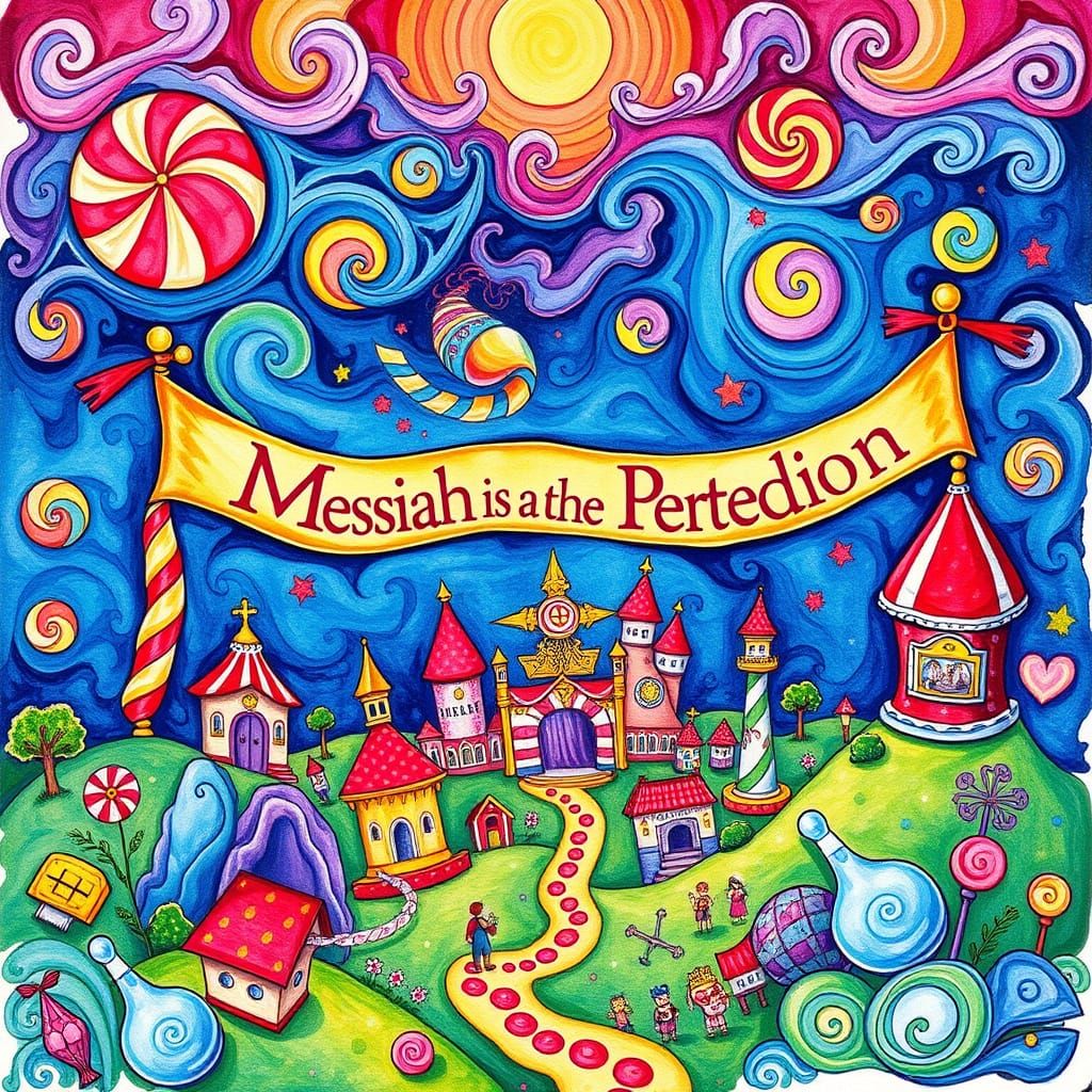 Vibrant Messiah Banner in Candyland Wonderland