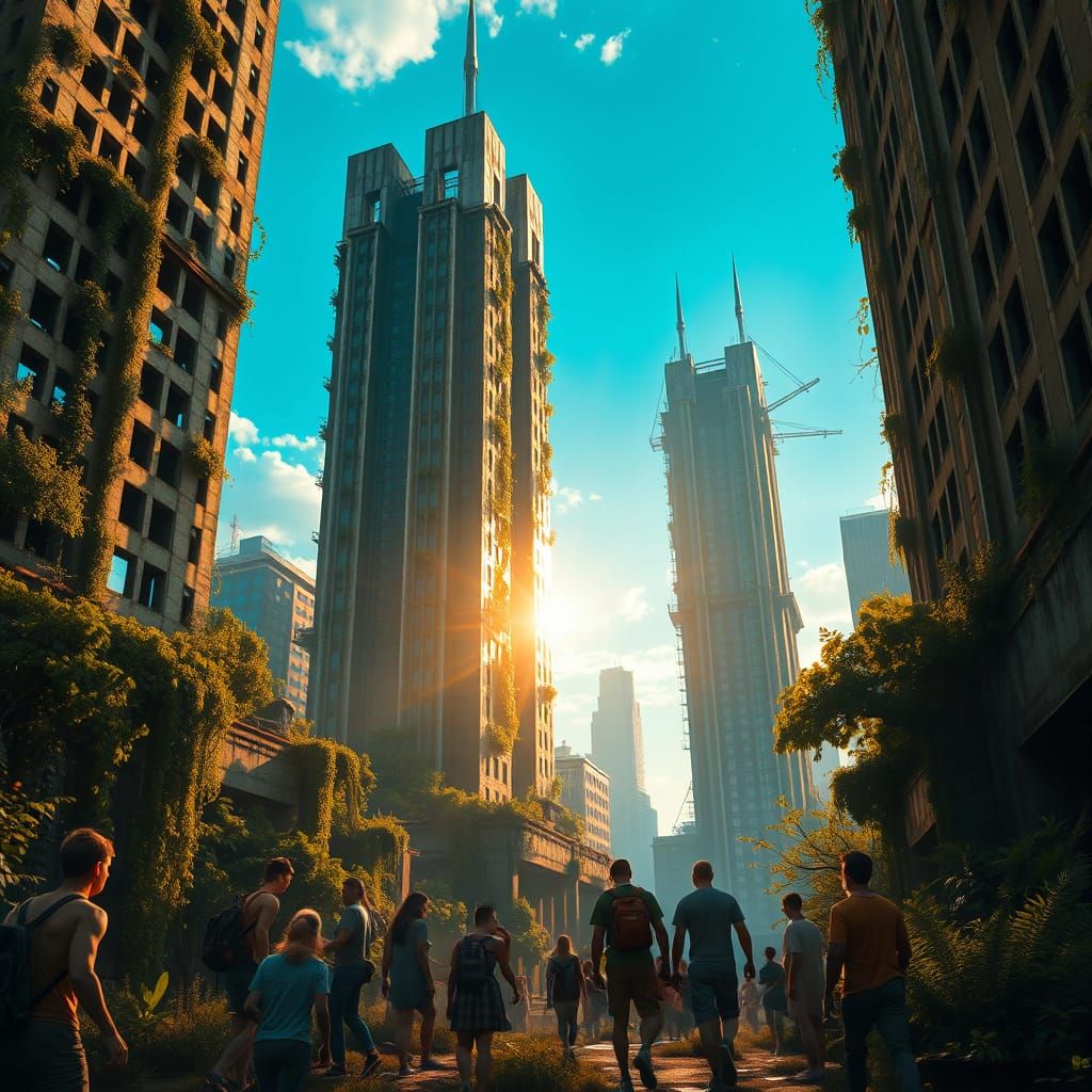 Humans Explore Overgrown Abandoned Giant City