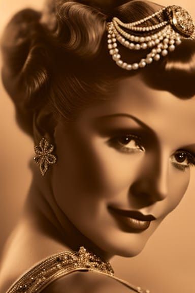 Sepia Vintage Hollywood Glamour