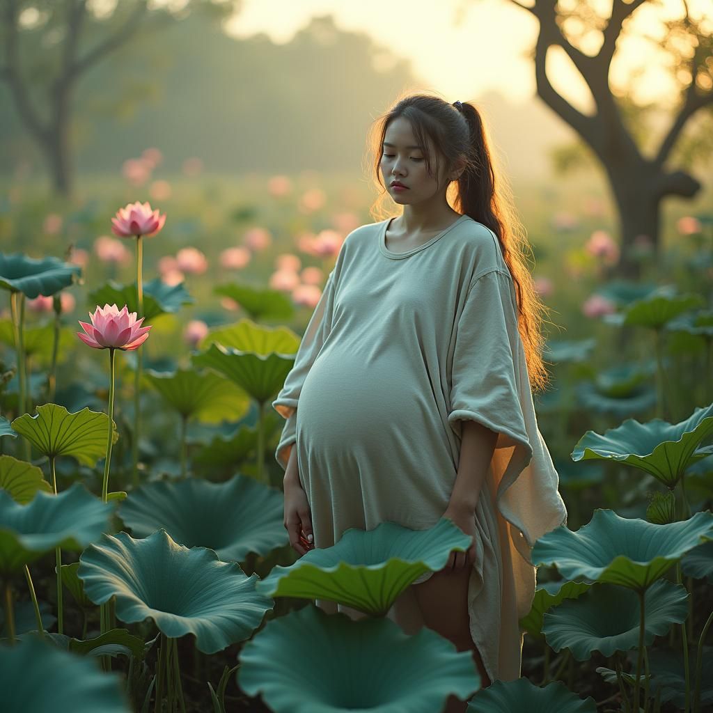 Dreamlike Giantess with Enormous Belly