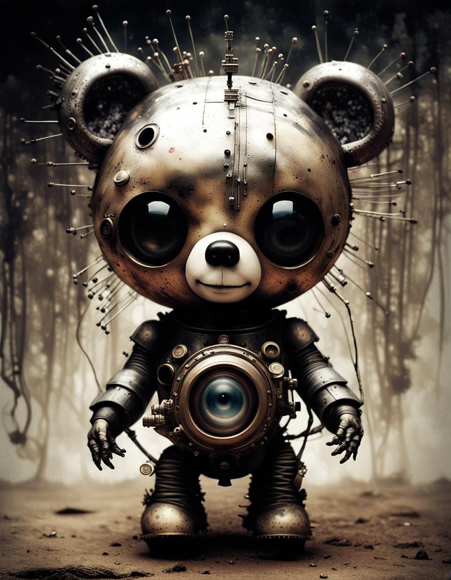 Robotic Bear Cyborg in Volcanic Hyperspace