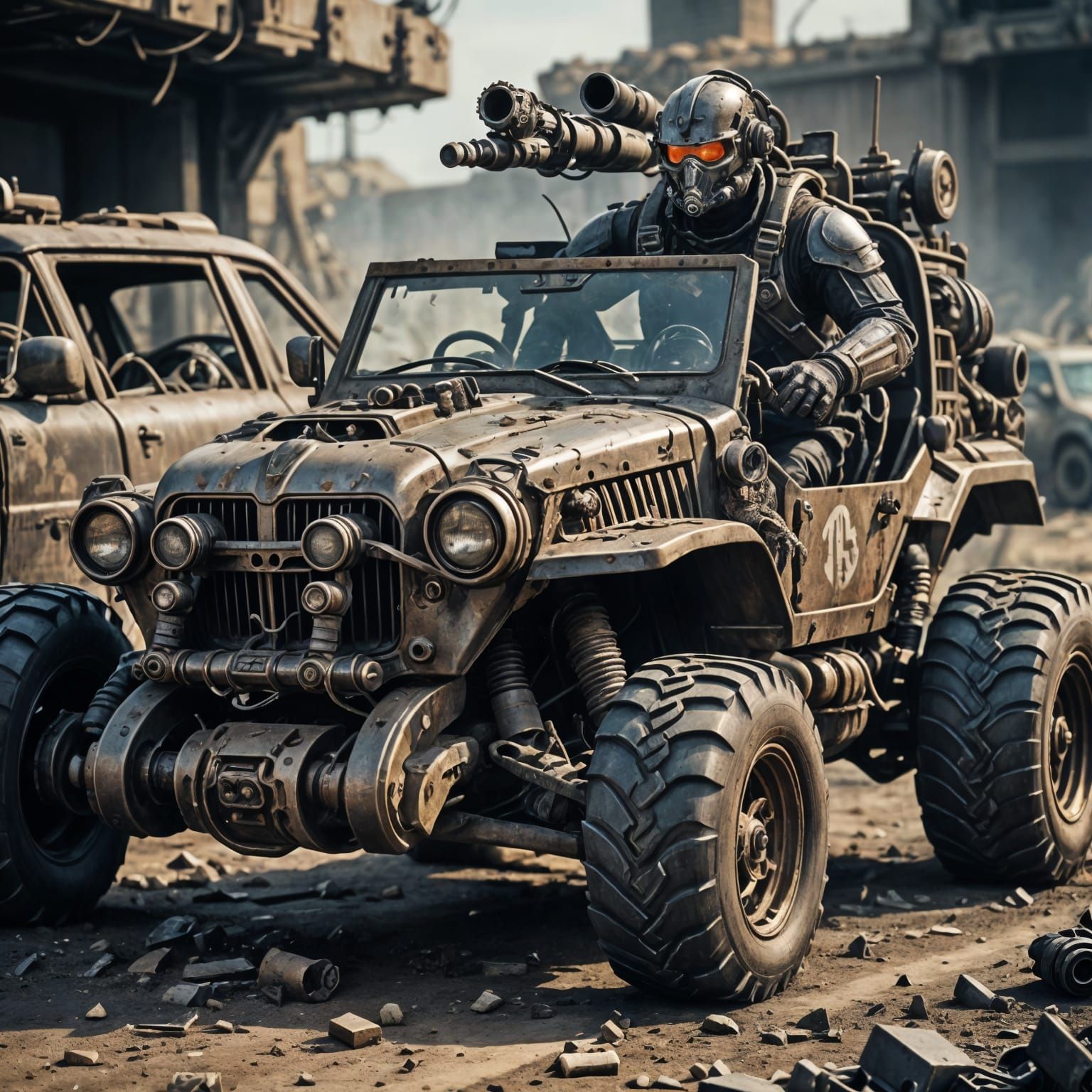 Gaspunk War Machine in Dystopian Race