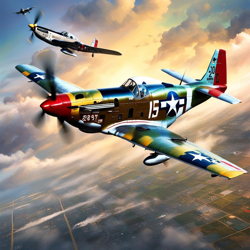 Hyperrealistic P51-Mustang World War II Plane