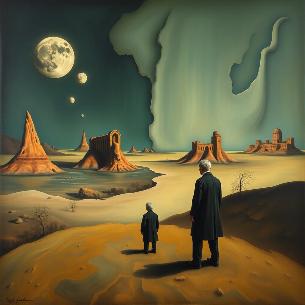 Surreal Trompe-l'oeil Masterpiece with Melting Background