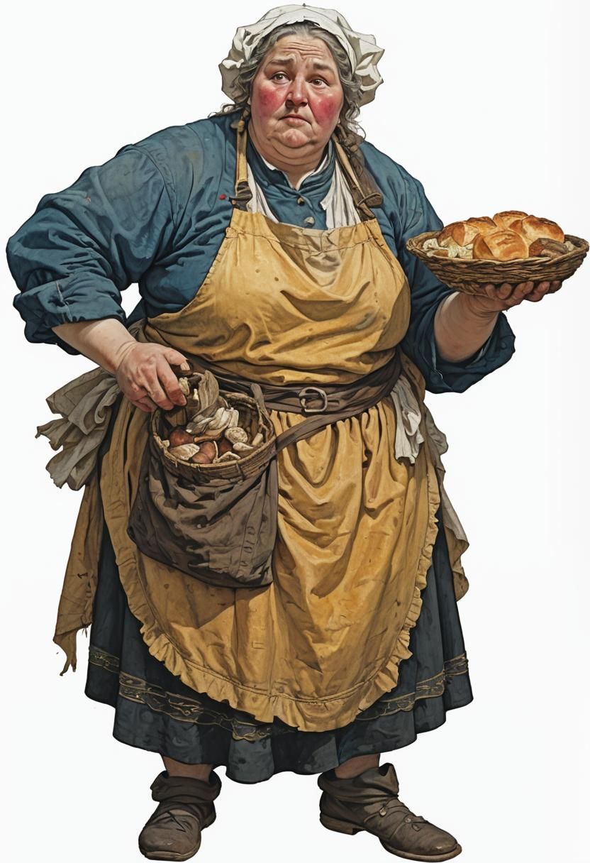 Beggar Baker in 17th Century France, Detailed Portrait