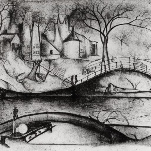 Old Man Creates Bokeh on Winter River