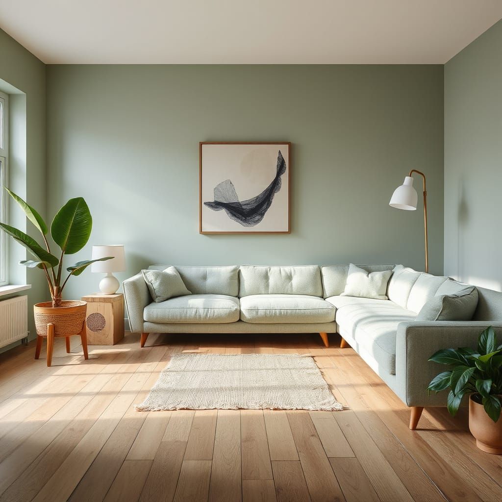 Serene Living Room in Mid-Century Modern Style