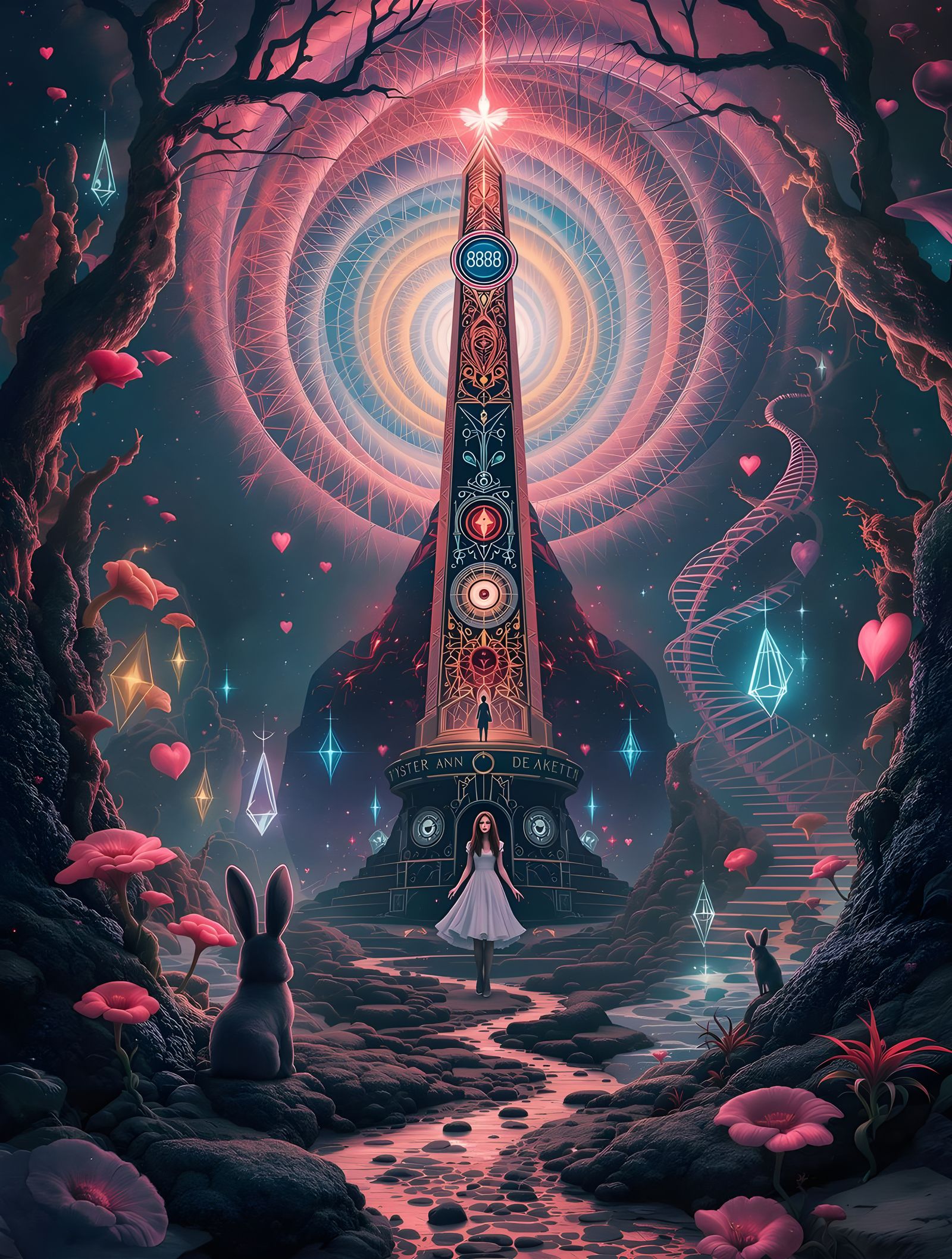 Cyber-Occult Alice in Surreal Wonderland