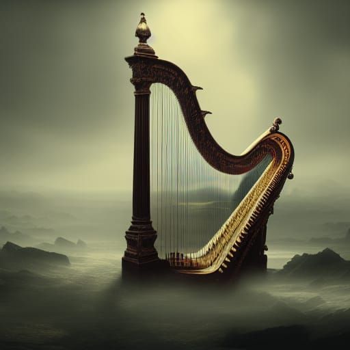 Epic Cinematic Harp Digital Matte Painting