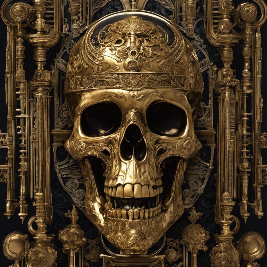 Steampunk Alien Crystal Skull, Dia de los Muertos