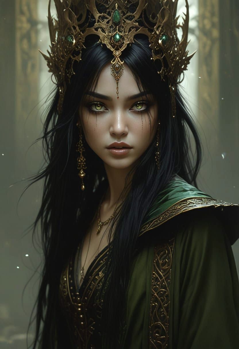 Yuan Ti Sorceress: Hyperrealistic Digital Art Masterpiece