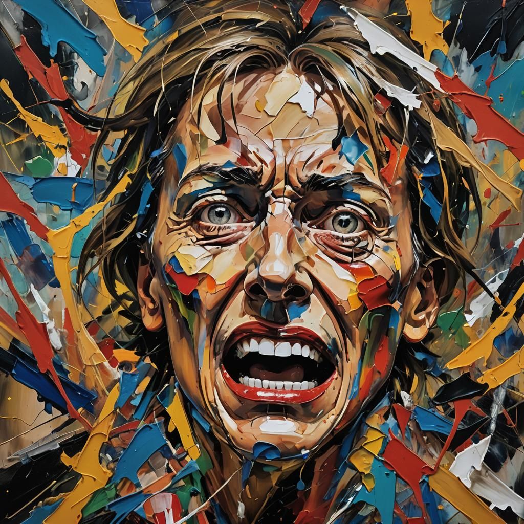 Anguished Face in Abstract Expressionism