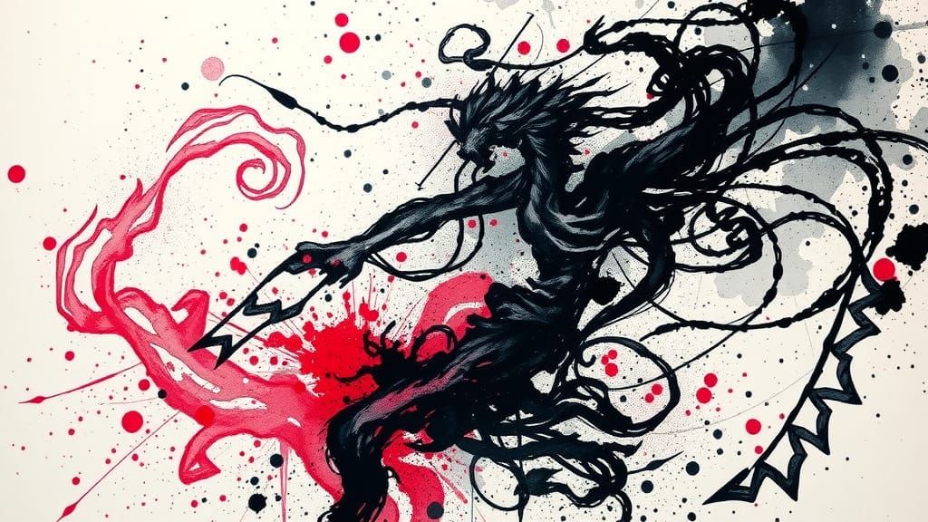 Celtic Gods and Goddesses in Ink Splatter Style