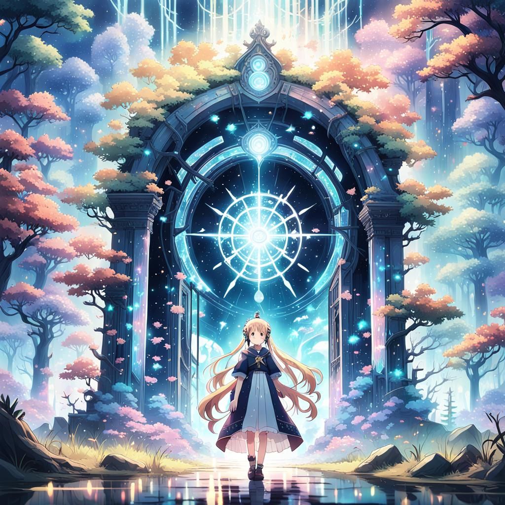 Magical Portal to Mystical Universe in Anime Style