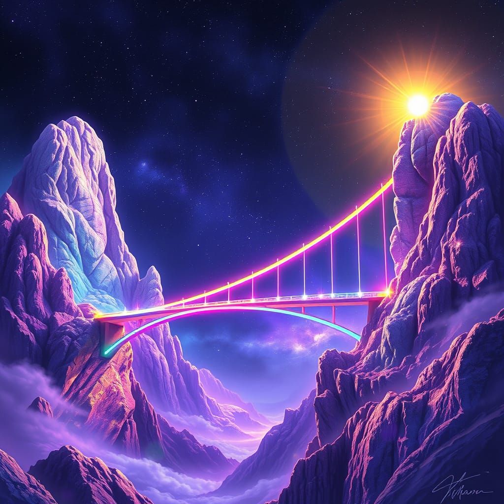 Rainbow Light Bridge Connects Fantasy Worlds