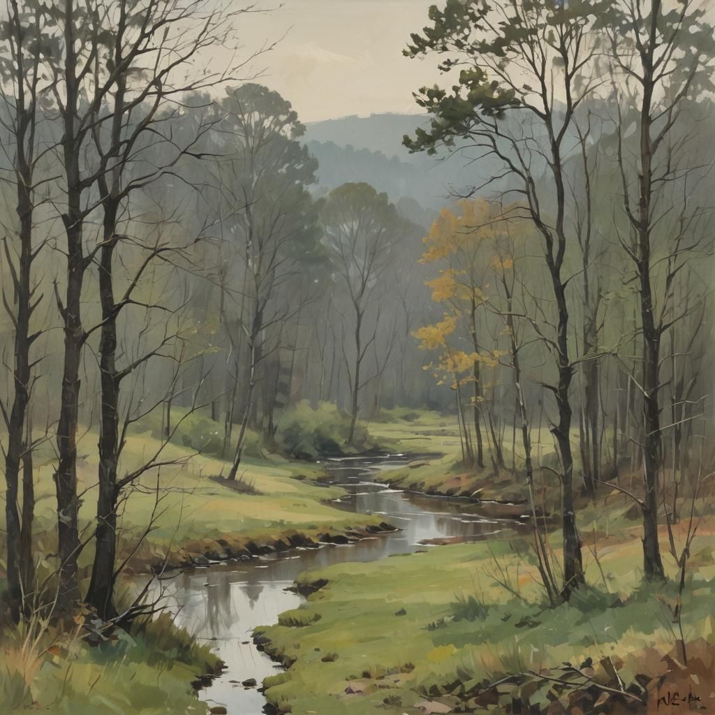 In the Distance in the style of Rob Erdle