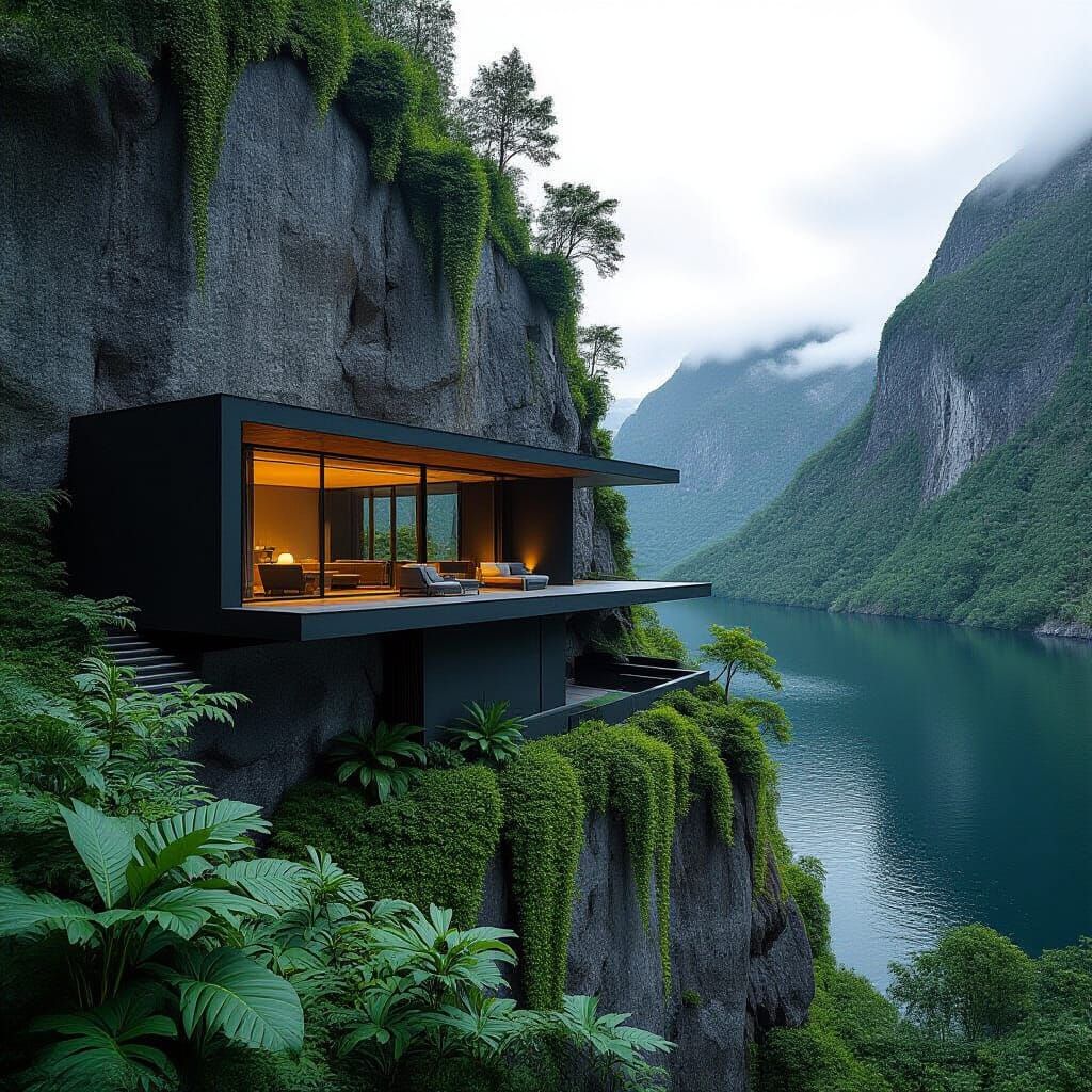 Ultra-Modern Villa Integrated into Vertical Garden