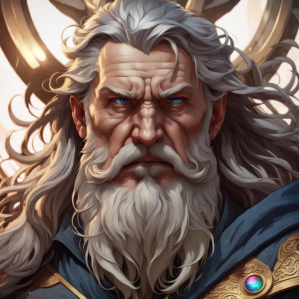 Odin Portrait in Hyperdetailed Digital Art Style