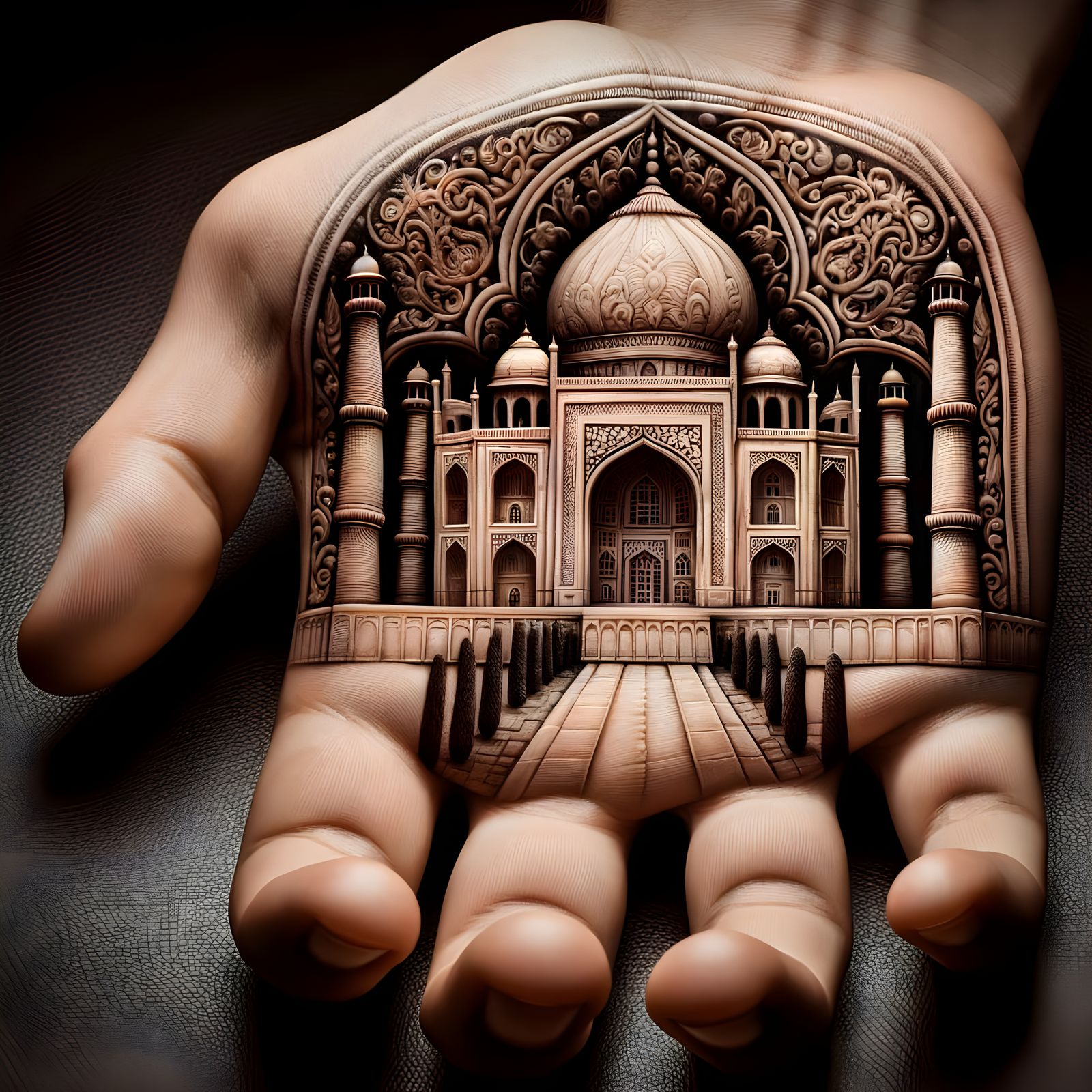 Hand Tattoo of the Taj Mahal