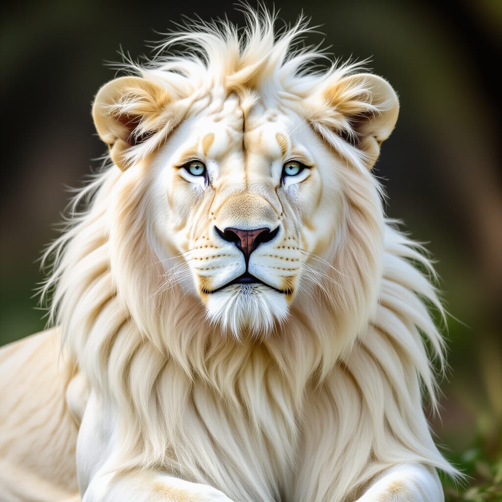 Majestic White Lioness Posing