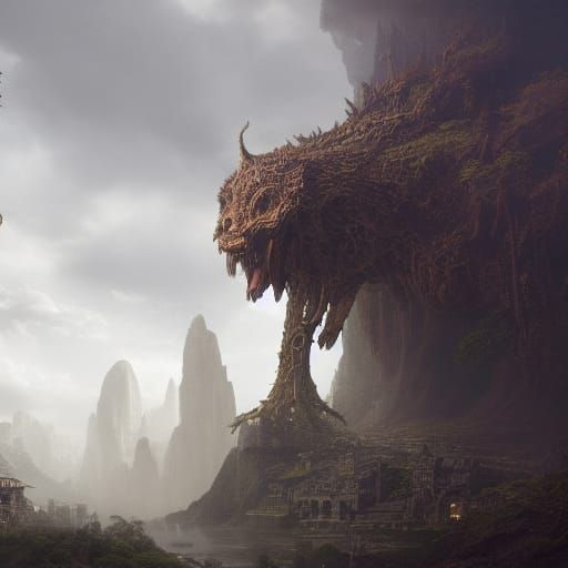 Epic Godlike Being in Dramatic Digital Painting