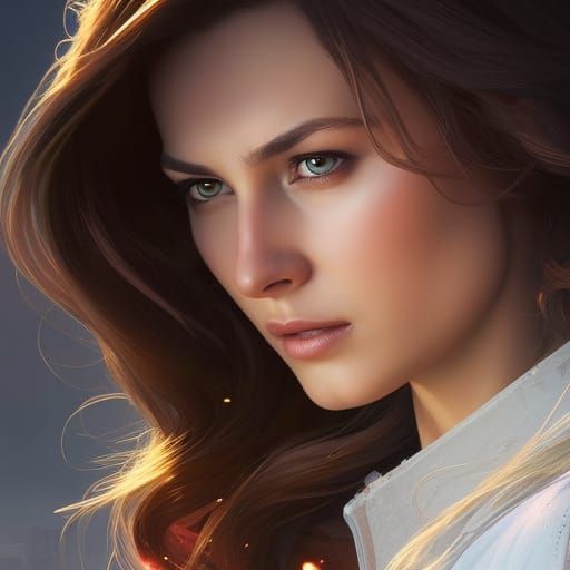 Hyperdetailed Portrait of Supergirl in Art Nouveau Style