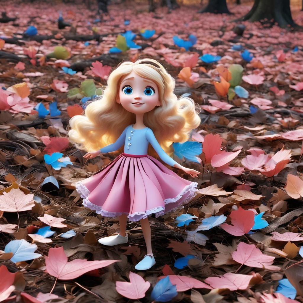 Whimsical Fairy Asleep in Rose, Pixar Style