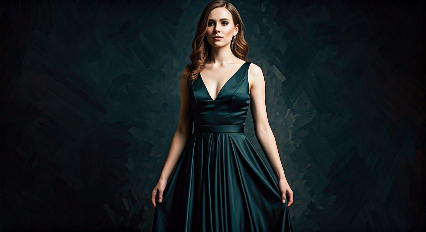 Irish Woman in Black Gown, Precisionism Style