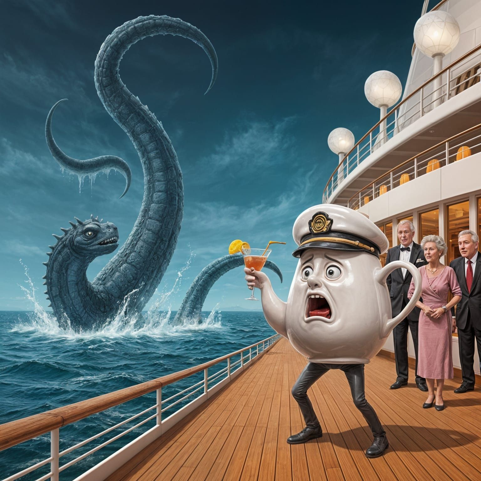 Terrified Teapot and Kraken on Cruise Ship