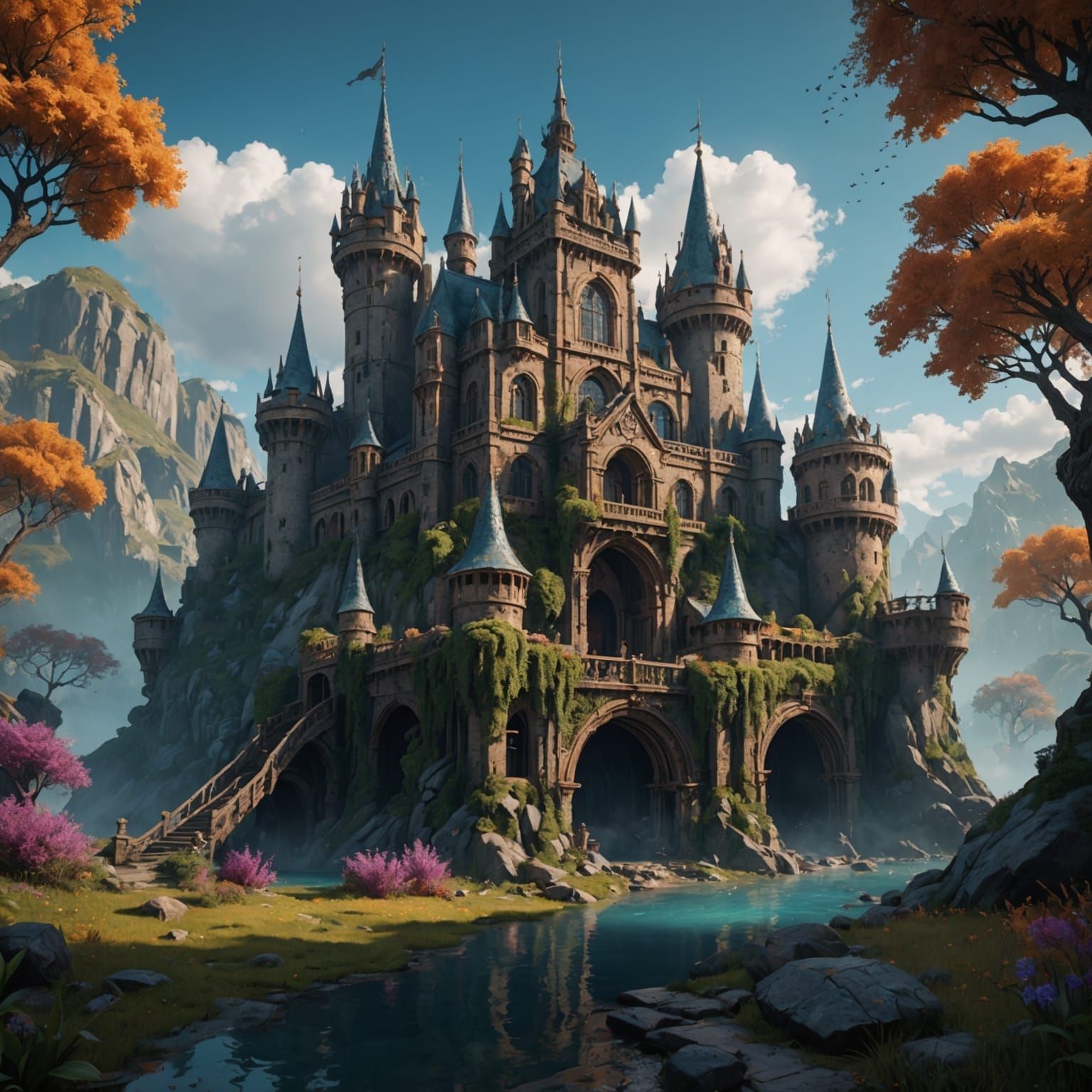 Fantastical Matte Painting with Intricate Details