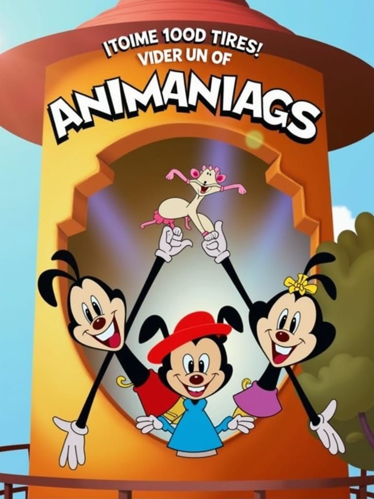 Animated Characters in Front of Whimsical Tower