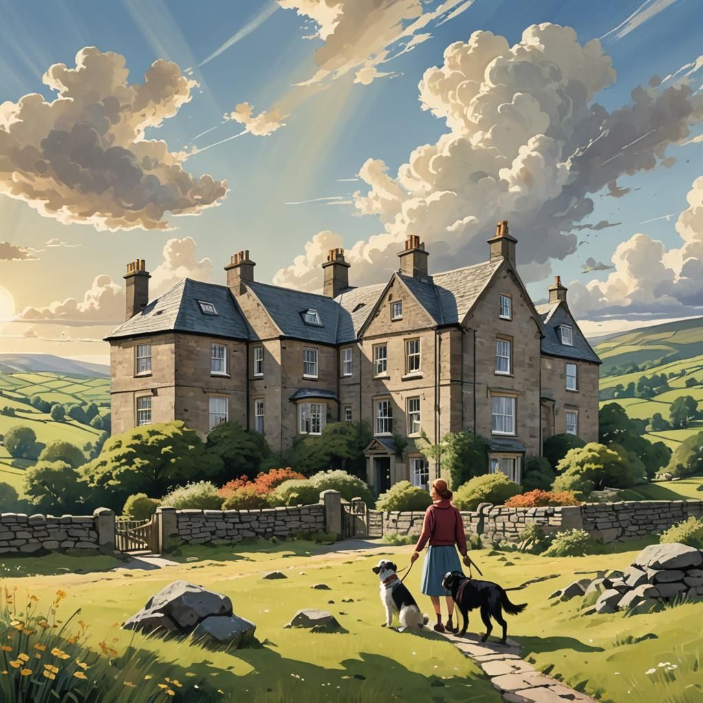 Yorkshire Dales House: A Storybook Illustration