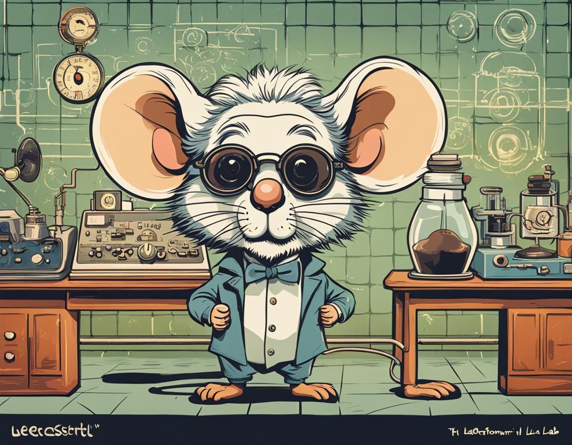 Einstein Mouse in Retro Science Lab