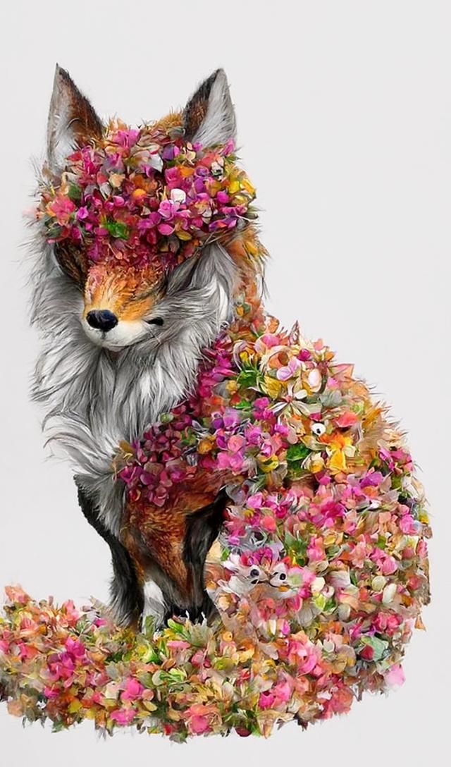 Floral Fox: A Digital Art Masterpiece