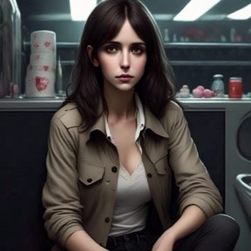 Private Investigator at Midnight in Laundromat Portrait