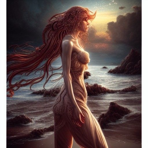 Hyperdetailed Sunset Scene in Dark Regal Colors