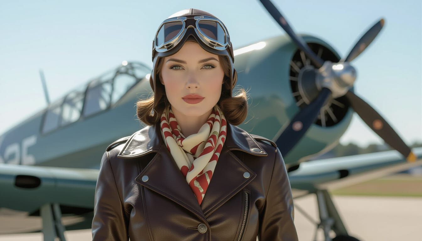 Vintage Pilot Portrait in Classic Photographic Style