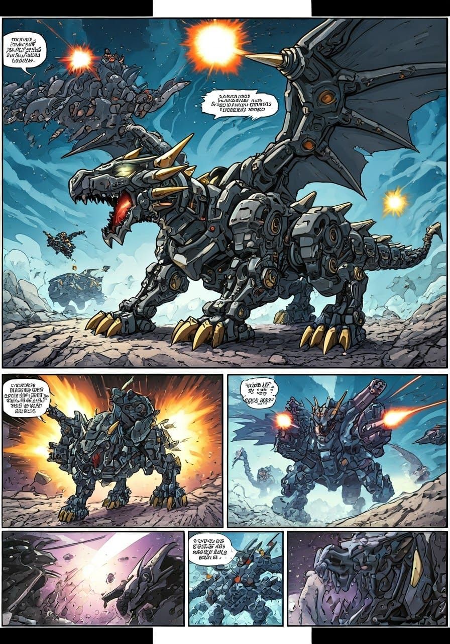 Robotic Dragon Engages in Epic Battles with Giant Guns in a ...