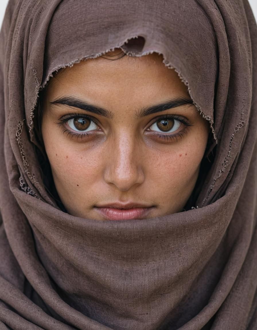 Striking Portrait of an Afghan Woman in Chador