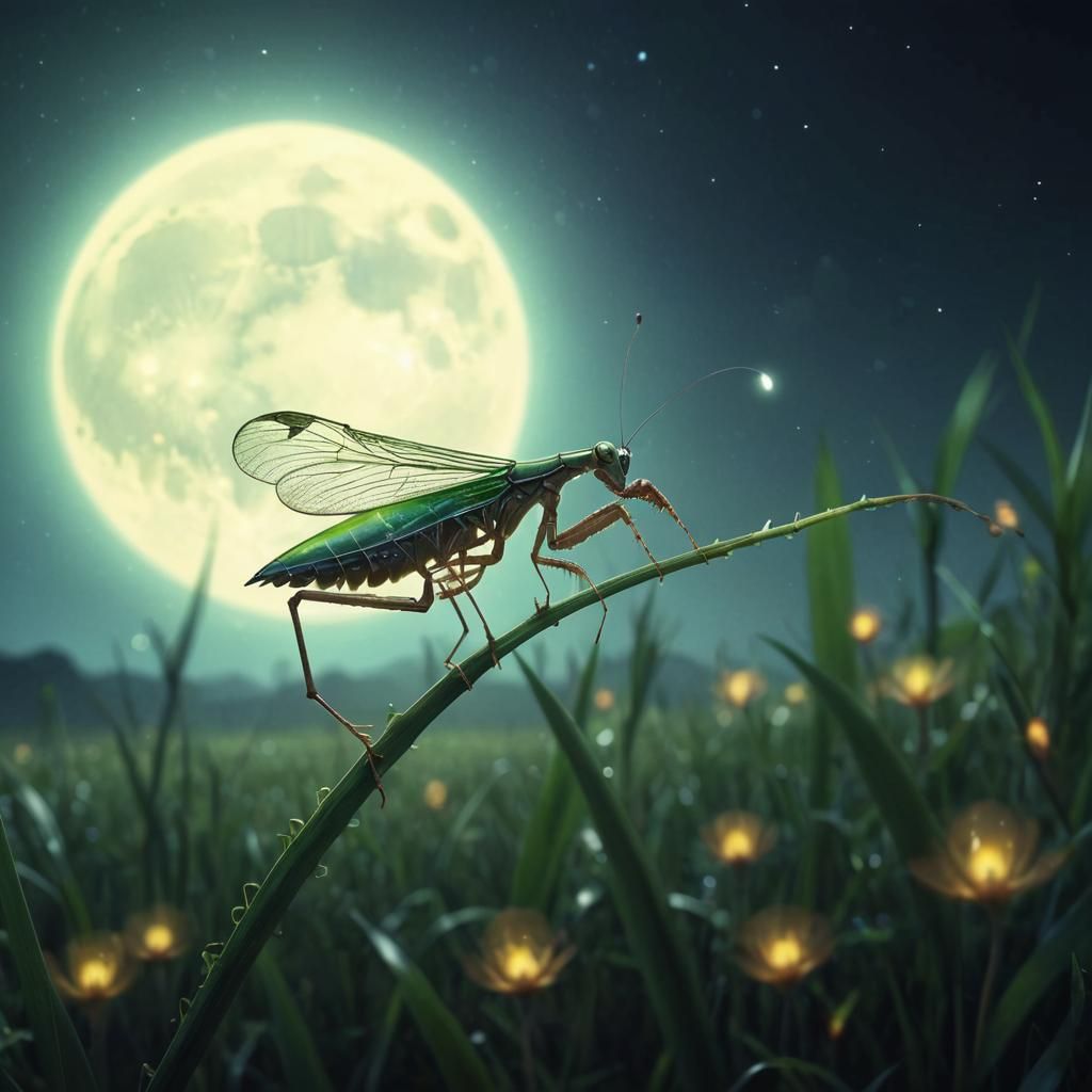 The preying mantis prays