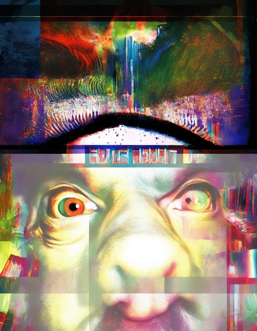 Experimental Electronica Band Poster with Pig-Human Singer