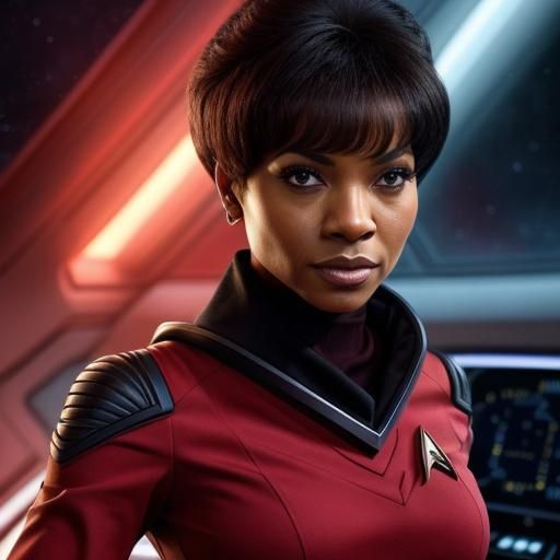 Nyota Uhura on the Enterprise Bridge in Hyperrealism