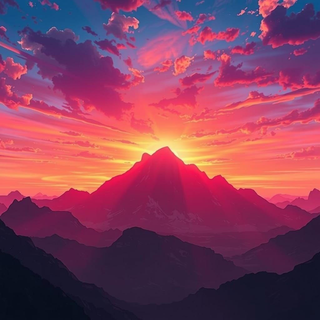 Fantastical Sunset Digital Matte Painting in 8K