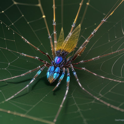 Elegant Herbacrite Weaver Spider in Fantasy Web