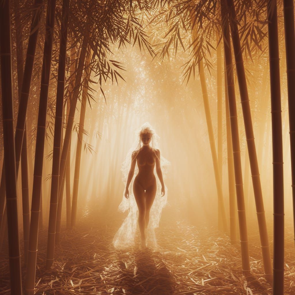 Dreamlike Bamboo Forest Goddess
