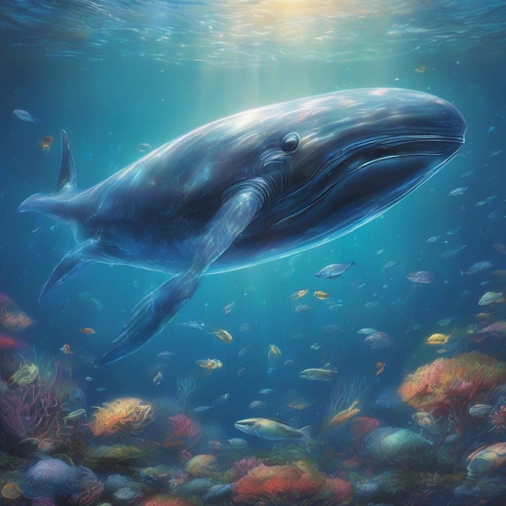 Surreal Glass Whale Illuminates Ocean Depths