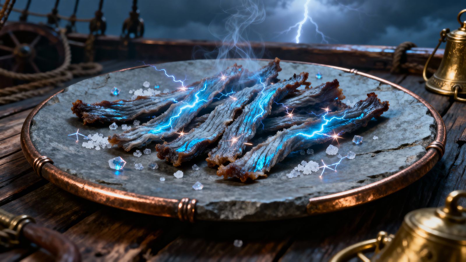 Fantasy Roc Jerky with Stormsalt Glaze and Sparks